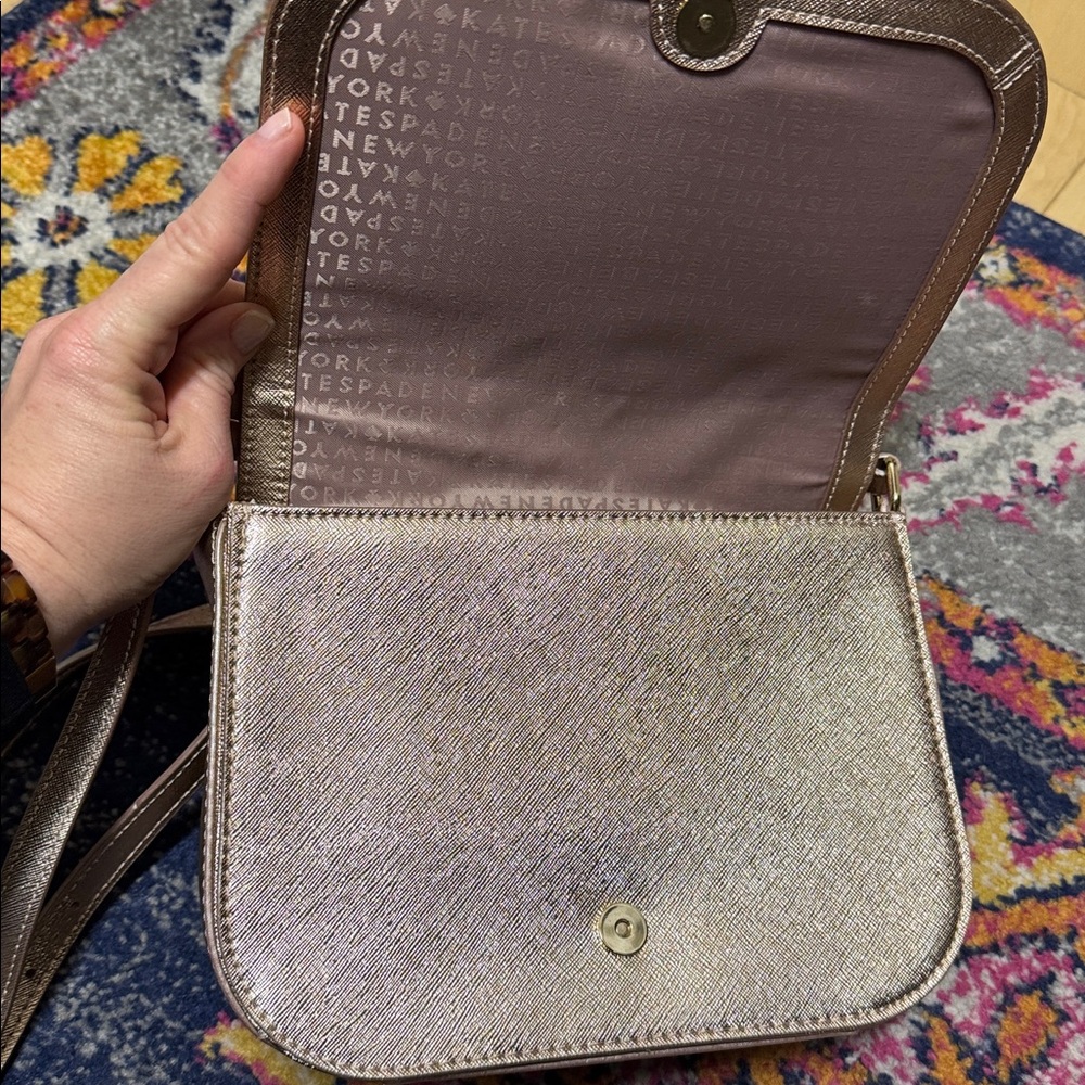 Kate Spade Gold Crossbody Bag with Flap Closure - Picture 9 of 16